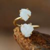 The latest Luxury Gemstone Ring Women's 2 gemstone cuff ring Modern Cocktail adjustable designer ring pop