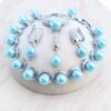 925 Silver Jewelry Sets Bridal Black Pearls Natural White CZ Ring Bracelets Earrings Pendants Necklace Set Women Wedding Jewelry