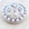 925 Silver Jewelry Sets Bridal Black Pearls Natural White CZ Ring Bracelets Earrings Pendants Necklace Set Women Wedding Jewelry
