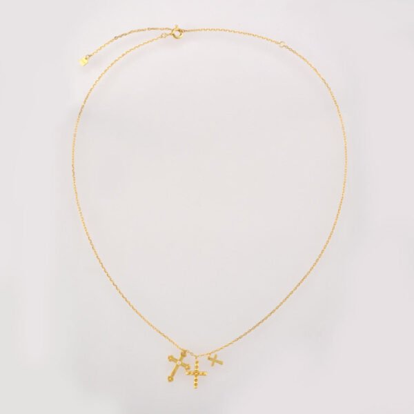 ANDYWEN Winter 925 Sterling Silver Gold Three Cross Pendant Charm Long Chain Necklace 2021 Fashion Fine Jewelry 2021 Gift