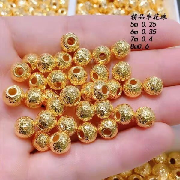 Luxury Pure 24K Gold Jewelry Accessories DIY Bracelet Necklace Beads Women Ladies Female Bridal Engagement Wedding Jewelry