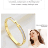2023 New titanium Steel Inlaid real shell rose Gold H bracelet