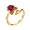 Sweet Flower Opening Adjustable Ring For Women Korean Trend Exquisite Jewelry Shiny Rhinestone Zircon Finger Ring Party Gift