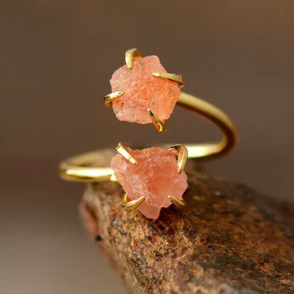 The latest Luxury Gemstone Ring Women's 2 gemstone cuff ring Modern Cocktail adjustable designer ring pop