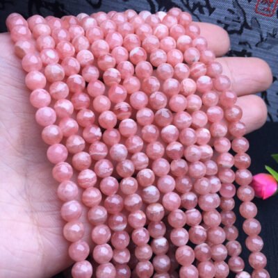 Red striped stone multi loop bracelet, 💕 Specification 5mm101901508