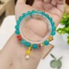 Natural Tianhe Stone Bracelet, 💞 Paired with natural southern red lotus/wax bell orchid 💓， Bead diameter 8mm 1020899