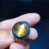 Super beautiful pure natural titanium crystal ring for women, 925 sterling silver inlay, adjustable size: 11.4/10.6mm2310368965