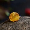 Natural Honey Wax Peony Flower Ring, s925 Sterling Silver Inlay, Size: 13.6 * 15.4mm2310059645