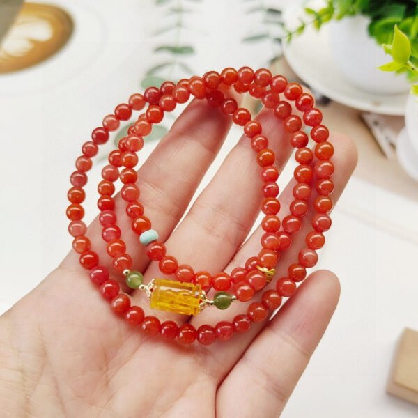 wsxc1698159389540_0 Natural South Red Three Ring Bracelet, 💕 South red with a diameter of approximately 5.3mm2410089346