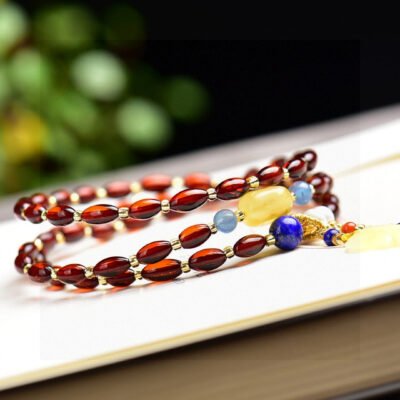 Natural Blood Pearl Rice Bead Bracelet, with a Blood Pearl size of approximately 4 * 6mm2410089634