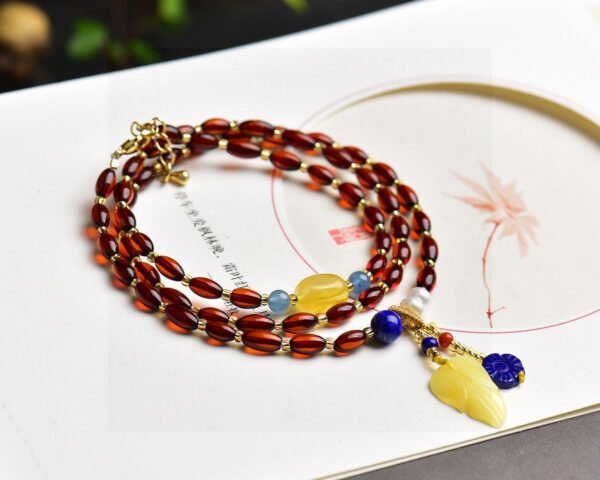 Natural Blood Pearl Rice Bead Bracelet, with a Blood Pearl size of approximately 4 * 6mm2410089634