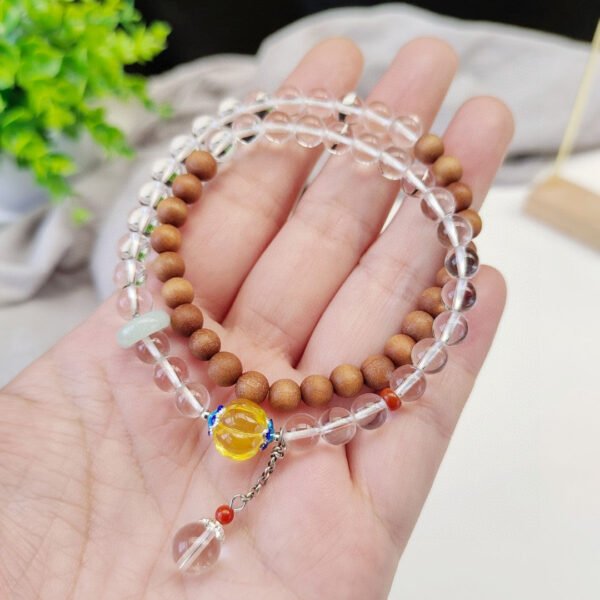 wsxc1698161457590_0 Natural White Crystal ➕ Lao Shan Tan's original double loop bracelet with a bead diameter of 6mm2410039461