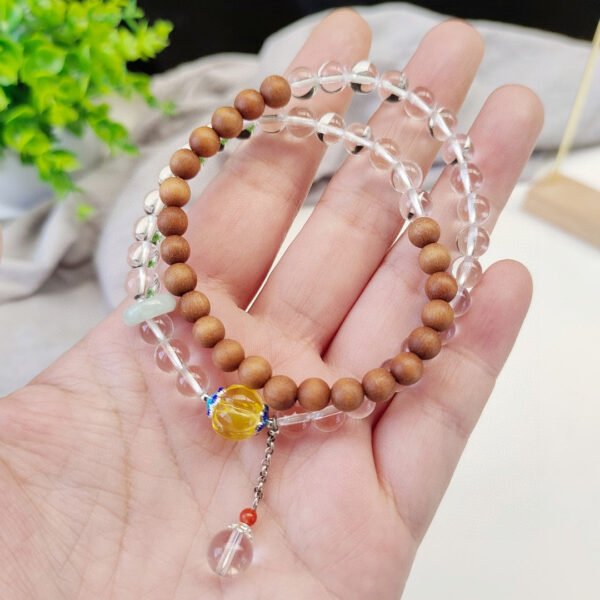 wsxc1698161457590_2 Natural White Crystal ➕ Lao Shan Tan's original double loop bracelet with a bead diameter of 6mm2410039461