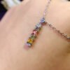 Colorful Blue Treasure Necklace, with a main stone size of 3mm square2510160168
