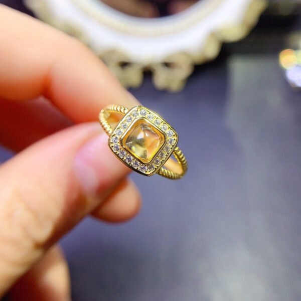 Pure natural yellow crystal ring, main stone 5mm2610110354