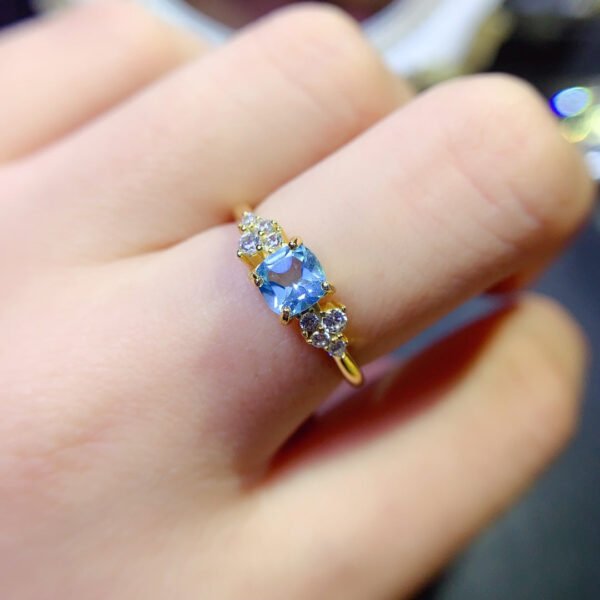 wsxc1698330625384_5 Natural Swiss Blue Topaz Stone Ring, with a main stone size of 5mm square,2610099352
