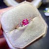 Natural Powder Topa Ring Shipped, Main Stone 5mm2610099632