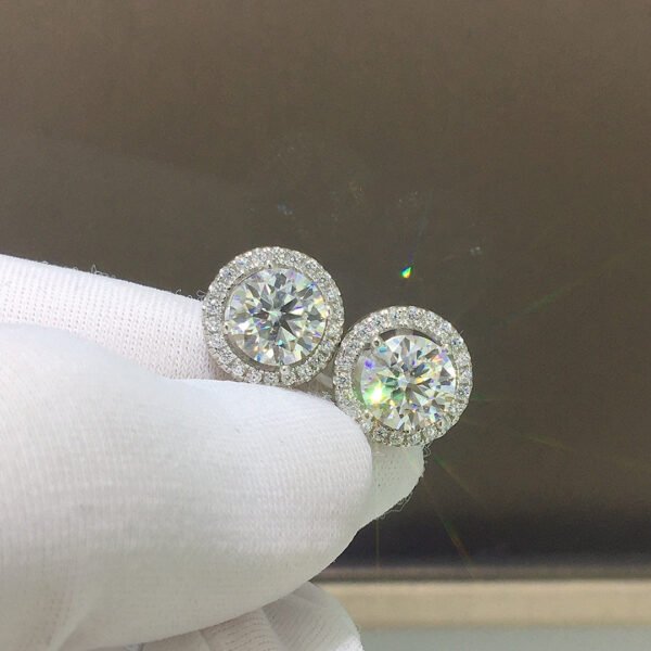 wsxc1698335269170_2 Mosan diamond earrings, 1 carat each, 2 carats in total2610120352