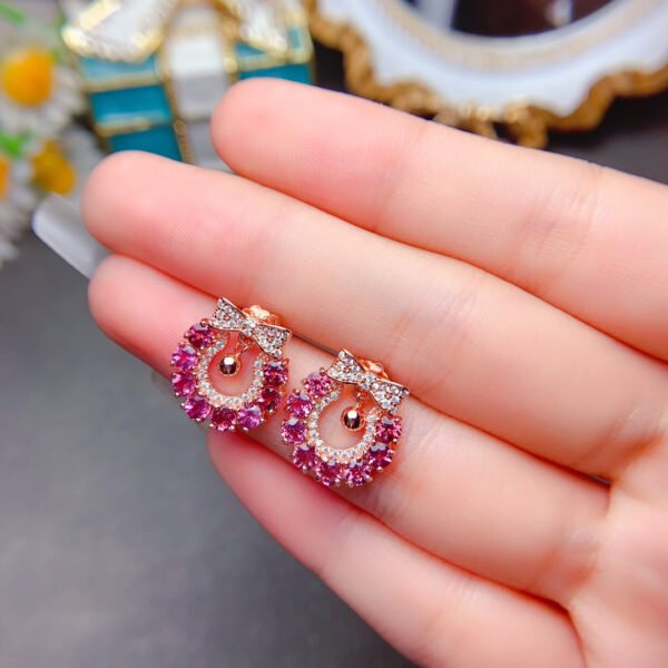 Pure natural magnesium aluminum garnet earrings, with a main stone size of 3mm,2610150235