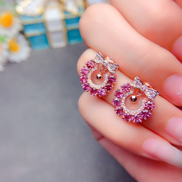 Pure natural magnesium aluminum garnet earrings, with a main stone size of 3mm,2610150235