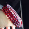 wsxc1698338123463_6 Natural Wine Red Garnet Three Ring Bracelet, with beads approximately 5.6 to 5.7mm in diameter2610169354