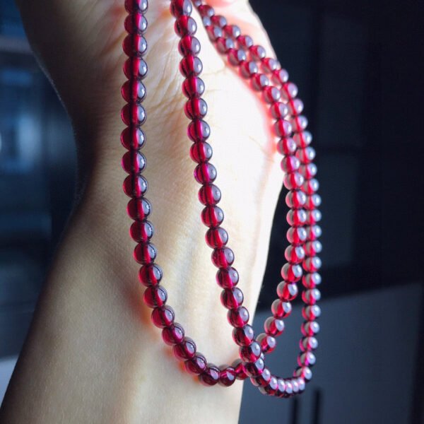 wsxc1698338123467_7 Natural Wine Red Garnet Three Ring Bracelet, with beads approximately 5.6 to 5.7mm in diameter2610169354