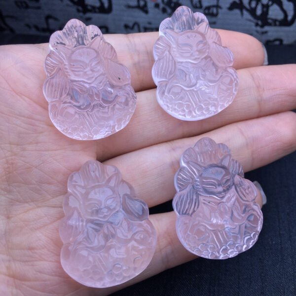 wsxc1698411646621_5 Pink Crystal Nine tailed Fox Pendant 💕 Specification 25mm2710015631