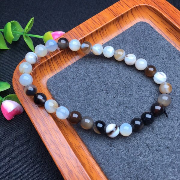 Striped agate single loop bracelet 💕 Specification 6mm2710004563