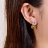 Natural Baltic mineral wax earrings, wax diameter: 8.5mm2710069531