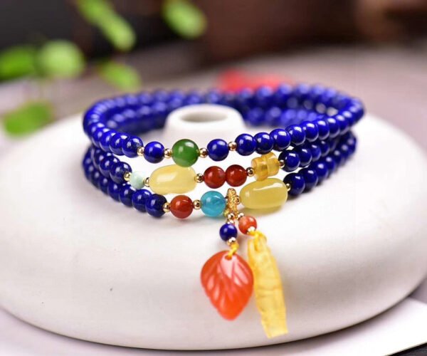 wsxc1698419918987_0 Original natural lapis lazuli three loop bracelet, with a bead diameter of approximately 4.6mm2710099589