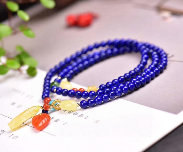 wsxc1698419918987_2 Original natural lapis lazuli three loop bracelet, with a bead diameter of approximately 4.6mm2710099589