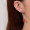 wsxc1698420337090_3 Original Light South Red Pixiu Earline/Earrings, South Red with a diameter of approximately 10.7mm2710085346