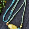 Natural Russian honey wax barrel bead clavicle chain, size approximately 35.3x19.4mm, naked weight approximately 9.05g2710690134