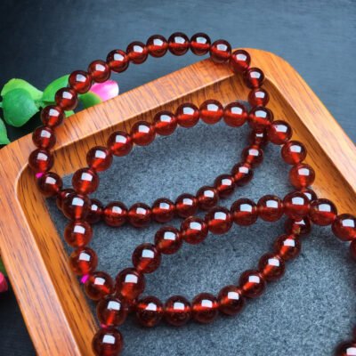 Orange Red Garnet Single Loop Bracelet 💕 Specification 6mm ✨2810048136