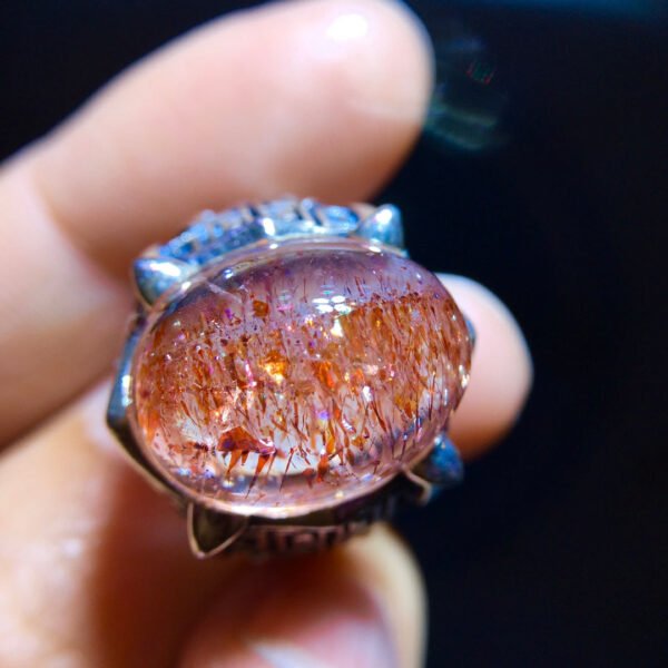 wsxc1698507319774_5 Natural Strawberry Crystal Ring, Size 17/13mm2810668189
