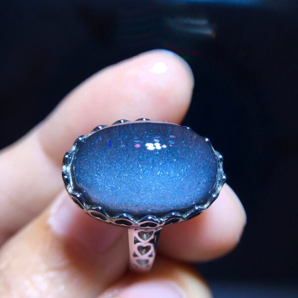 wsxc1698507479115_4 Natural Blue Ghost Blue Sands Starlight Ring, Size 17/11mm2810298556