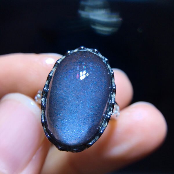 wsxc1698507479115_5 Natural Blue Ghost Blue Sands Starlight Ring, Size 17/11mm2810298556