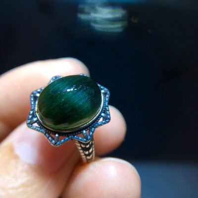 Natural green crystal ring, specification: 12.5/10mm2810268166