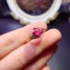 Natural Powder Topa Ring Main Stone 6 * 8mm3110110154