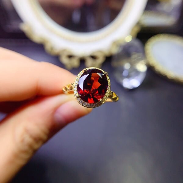 wsxc1698766273478_1 Pure natural Mozambique garnet ring, with a main stone size of 8 * 10mm3110140125