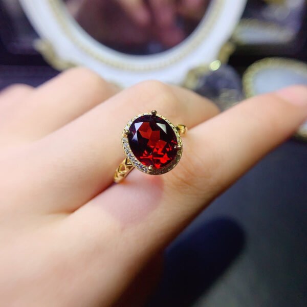 wsxc1698766273599_4 Pure natural Mozambique garnet ring, with a main stone size of 8 * 10mm3110140125