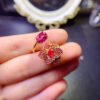 wsxc1698766772883_1 Natural powder topa ring, main stone size 6 * 8mm3110150124