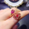 wsxc1698766773016_4 Natural powder topa ring, main stone size 6 * 8mm3110150124