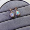 wsxc1698953632472_0 Pure natural dazzling white opal earrings, with a main stone size of 4 * 6mm0211110156