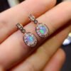 wsxc1698953632472_2 Pure natural dazzling white opal earrings, with a main stone size of 4 * 6mm0211110156