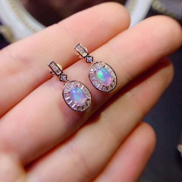 wsxc1698953632472_3 Pure natural dazzling white opal earrings, with a main stone size of 4 * 6mm0211110156