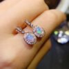 wsxc1698953632607_4 Pure natural dazzling white opal earrings, with a main stone size of 4 * 6mm0211110156