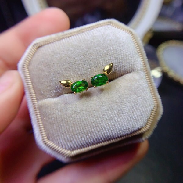 wsxc1698954519031_0 Pure natural Russian diopside earrings, main stone size 4 * 6mm0211095158