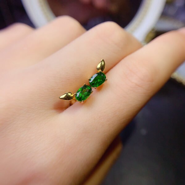 wsxc1698954519102_3 Pure natural Russian diopside earrings, main stone size 4 * 6mm0211095158