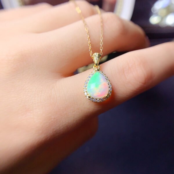 wsxc1698956220299_1 Pure natural dazzling white opal pendant, with a main stone size of 8 * 10mm0211160147